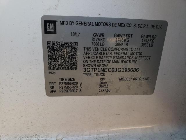 3GTP1NEC0JG195686 GMC Sierra C1500 Slt