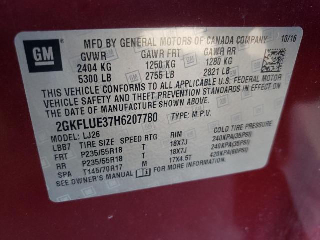 2GKFLUE37H6207780 GMC Terrain Slt