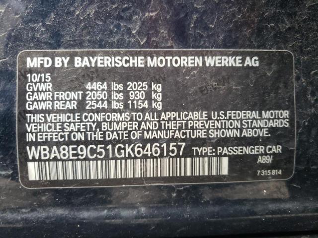 WBA8E9C51GK646157 BMW 328 I Sulev