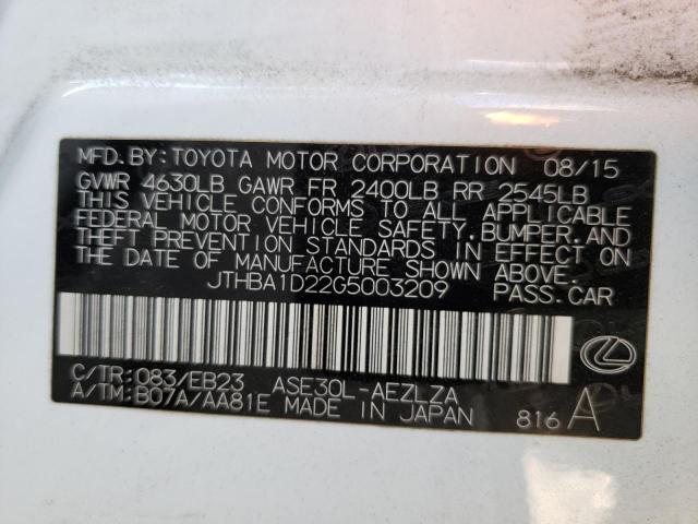 JTHBA1D22G5003209 Lexus IS 200T