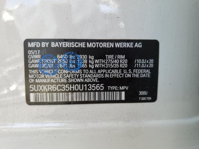 5UXKR6C35H0U13565 BMW X5 Xdrive50i