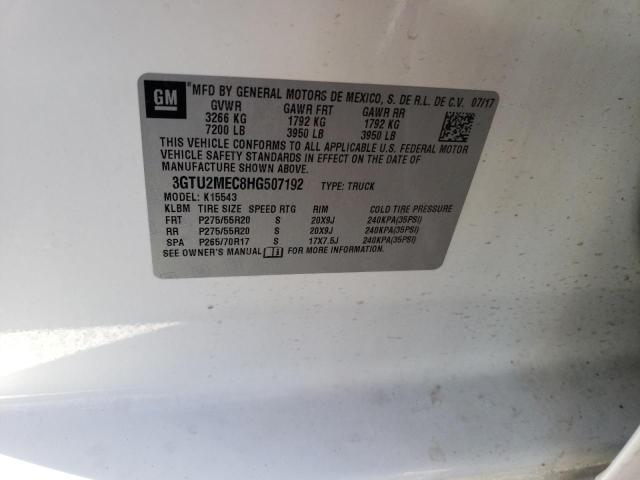 3GTU2MEC8HG507192 GMC Sierra K1500 Sle