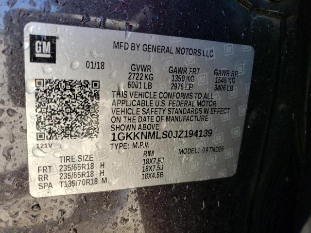 1GKKNMLS0JZ194139 GMC Acadia Slt-1