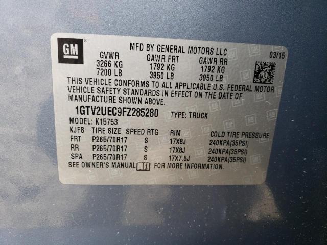 1GTV2UEC9FZ285280 GMC Sierra K1500 Sle