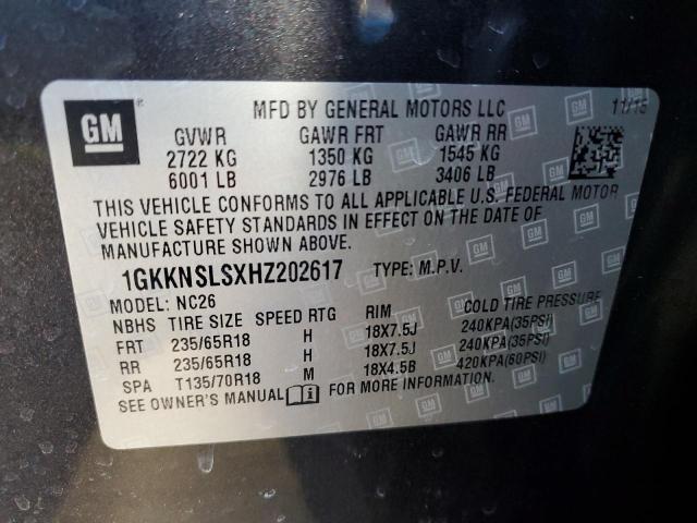 1GKKNSLSXHZ202617 GMC ACADIA SLE