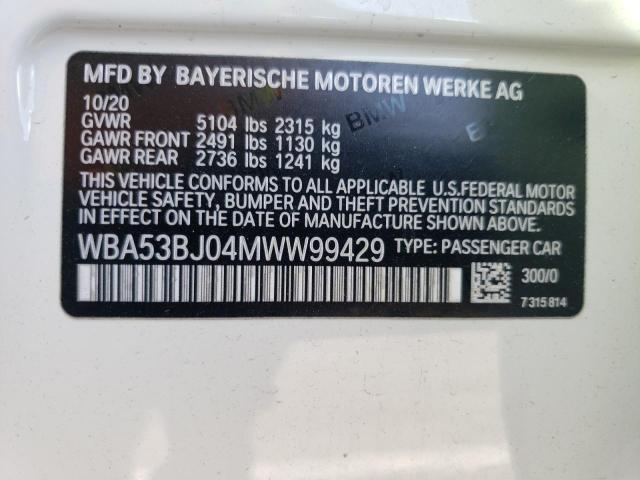 WBA53BJ04MWW99429 BMW 540 I