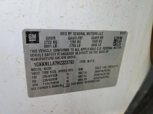 1GKKNLLA7HZ223793 GMC ACADIA SLE
