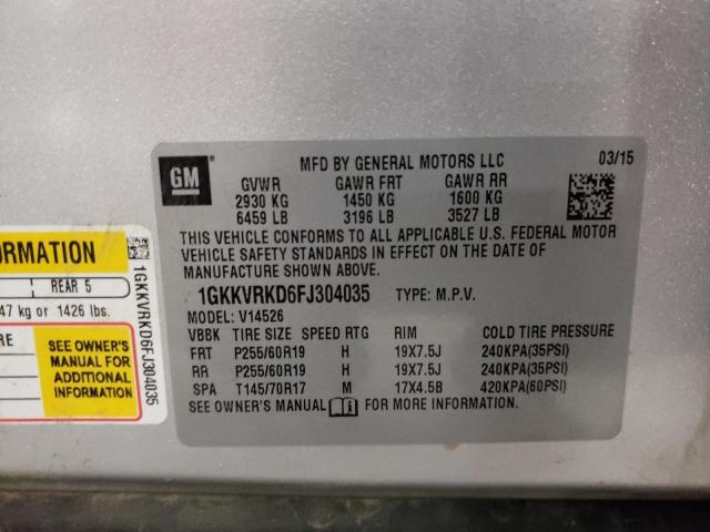 1GKKVRKD6FJ304035 GMC Acadia Slt-1