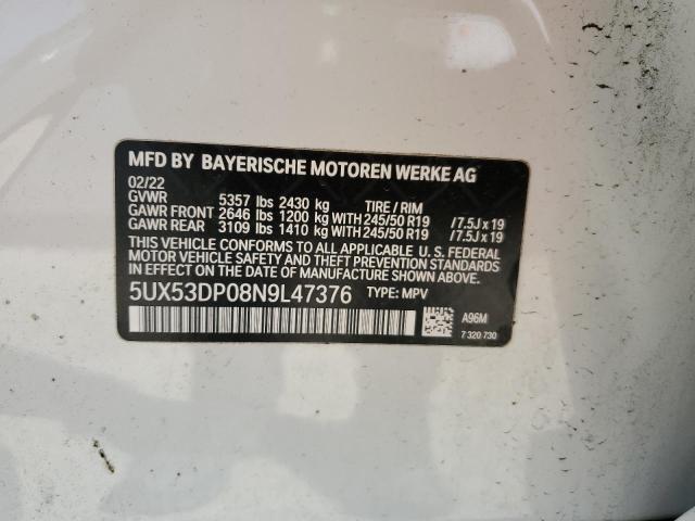 5UX53DP08N9L47376 BMW X3 Xdrive30i