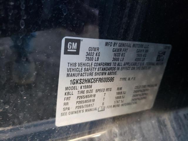 1GKS2HKC6FR600586 GMC Yukon Xl K1500 Slt