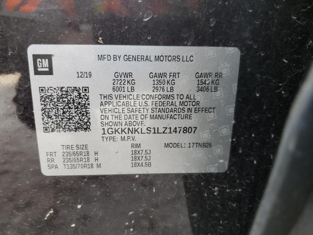 1GKKNKLS1LZ147807 GMC ACADIA SLE