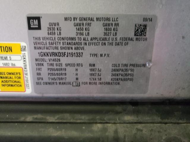 1GKKVRKD3FJ191337 GMC Acadia Slt-1