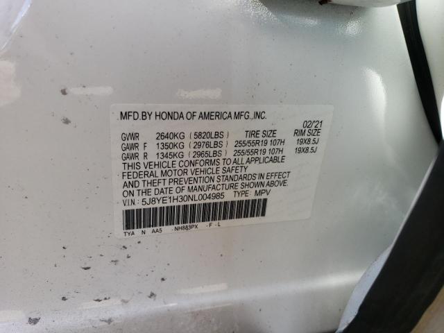 5J8YE1H30NL004985 Acura MDX