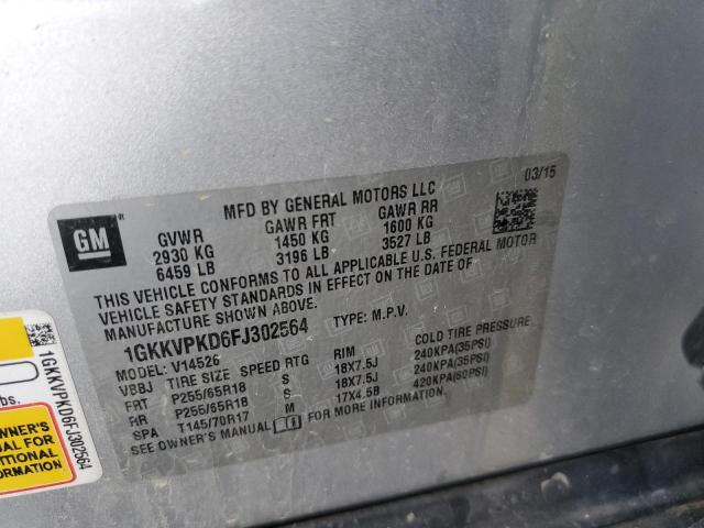 1GKKVPKD6FJ302564 GMC ACADIA SLE