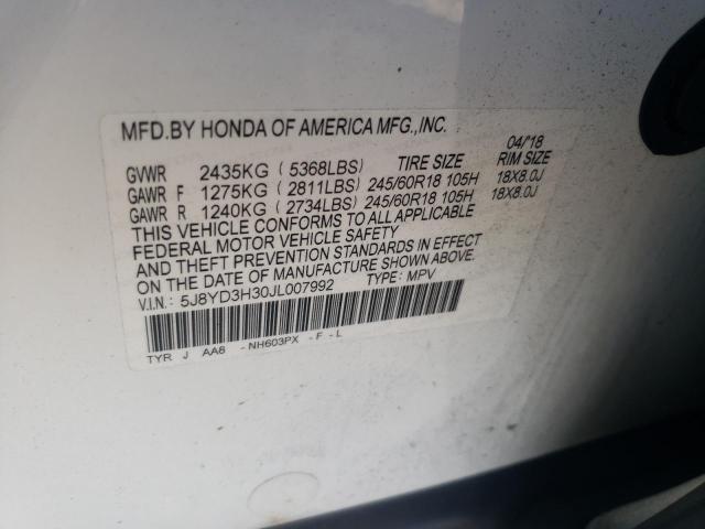 5J8YD3H30JL007992 Acura MDX