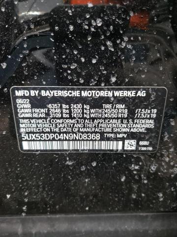 5UX53DP04N9N08368 BMW X3 Xdrive30i