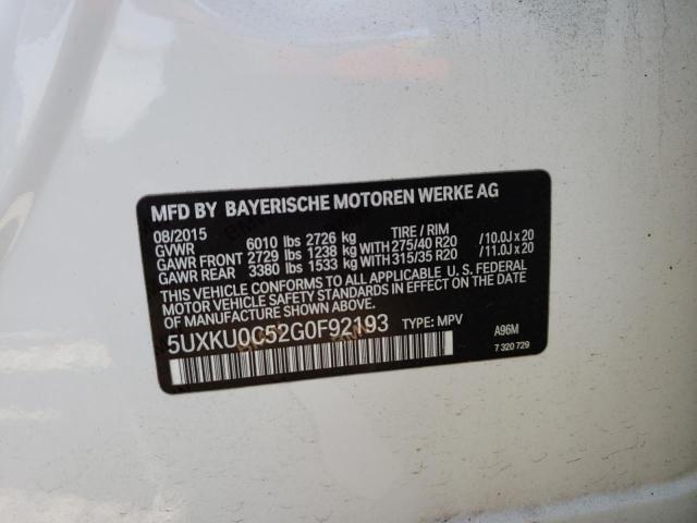 5UXKU0C52G0F92193 BMW X6 Sdrive35i