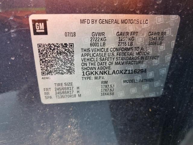 1GKKNKLA0KZ116294 GMC ACADIA SLE