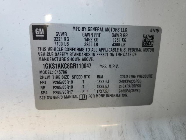 1GKS1AKC8GR110047 GMC YUKON SLE