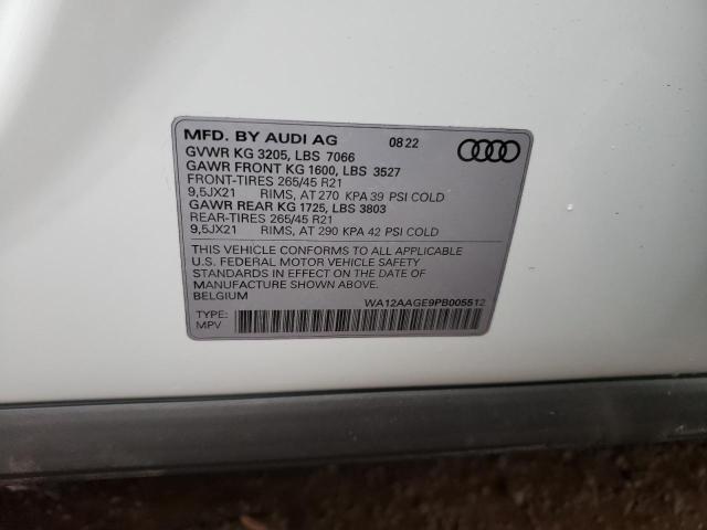 WA12AAGE9PB005512 Audi E-tron Sportback Premium Plus