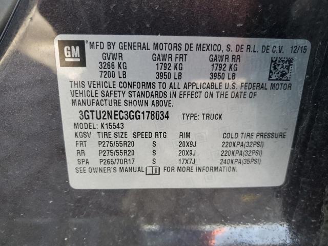 3GTU2NEC3GG178034 GMC Sierra K1500 Slt