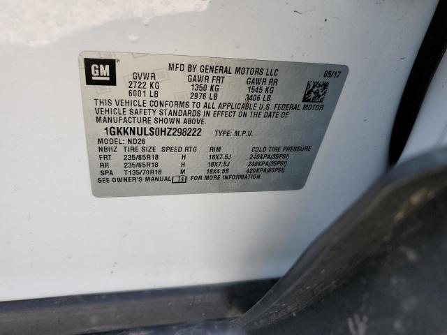 1GKKNULS0HZ298222 GMC Acadia Slt-1