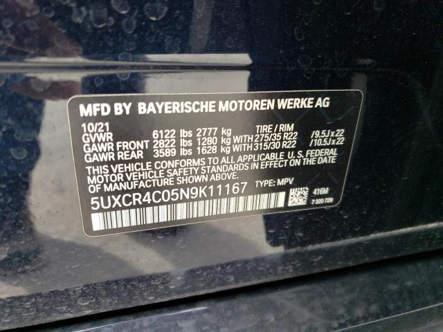 5UXCR4C05N9K11167 BMW X5 Sdrive 40i