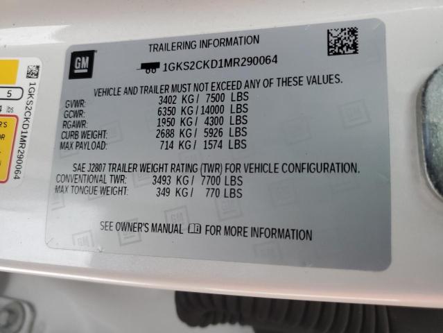 1GKS2CKD1MR290064 GMC Yukon At4