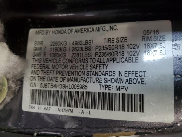 5J8TB4H39HL006985 Acura RDX