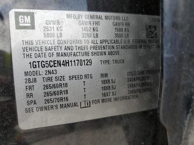 1GTG5CEN4H1170129 GMC CANYON SLE