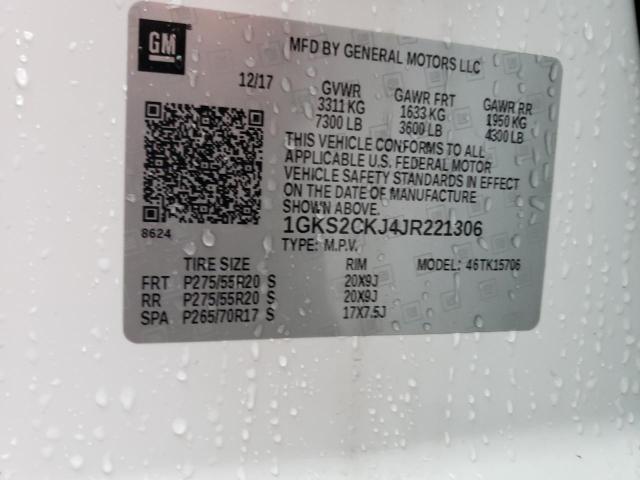 1GKS2CKJ4JR221306 GMC YUKON DENALI