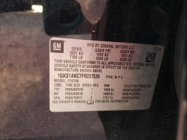 1GKS1AKC7FR227536 GMC YUKON SLE