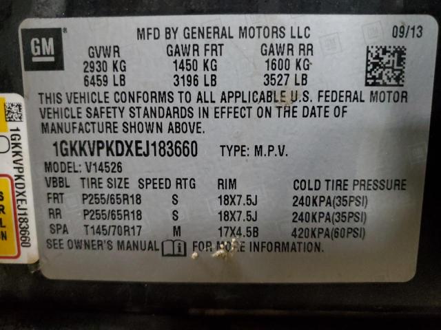 1GKKVPKDXEJ183660 GMC ACADIA SLE