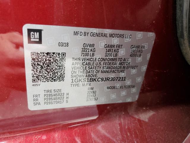 1GKS1BKC9JR307211 GMC YUKON SLT