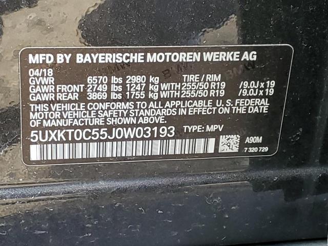 5UXKT0C55J0W03193 BMW X5 Xdr40e