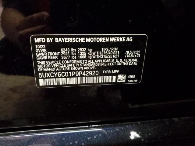 5UXCY6C01P9P42920 BMW X6 Xdrive40i