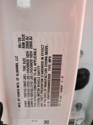 5FNYF6H66MB023058 Honda Pilot Touring
