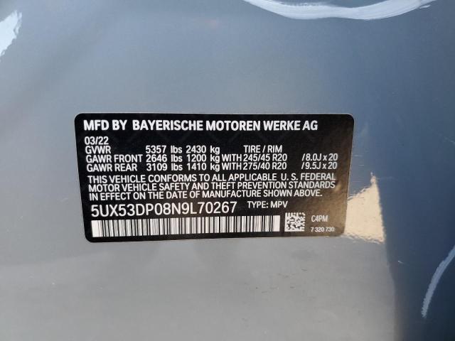 5UX53DP08N9L70267 BMW X3 Xdrive30i