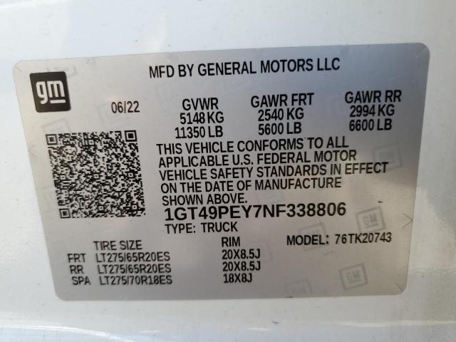 1GT49PEY7NF338806 GMC Sierra K2500 At4
