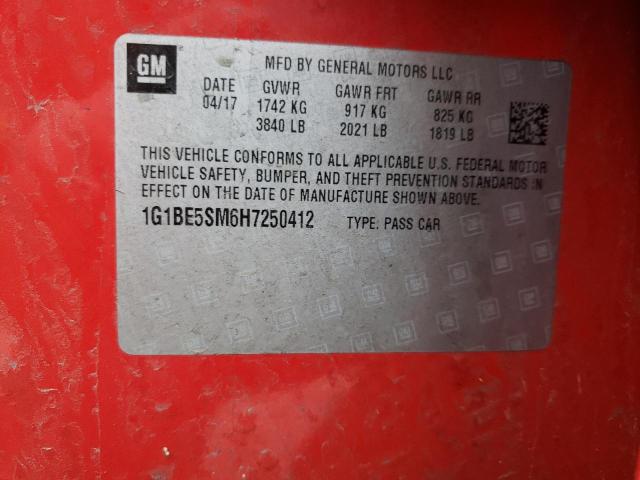 1G1BE5SM6H7250412 Chevrolet CRUZE LT