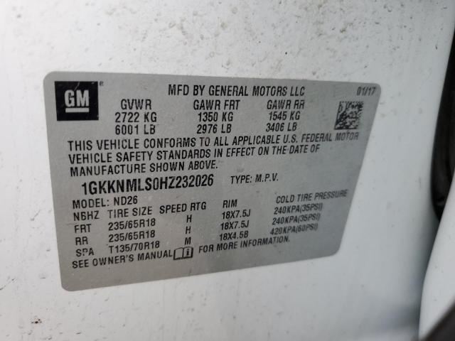 1GKKNMLS0HZ232026 GMC Acadia Slt-1