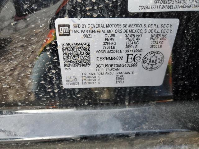 3GTU9DET3MG401609 GMC Sierra K1500 Slt