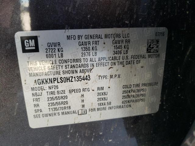 1GKKNPLS0HZ135443 GMC Acadia Denali
