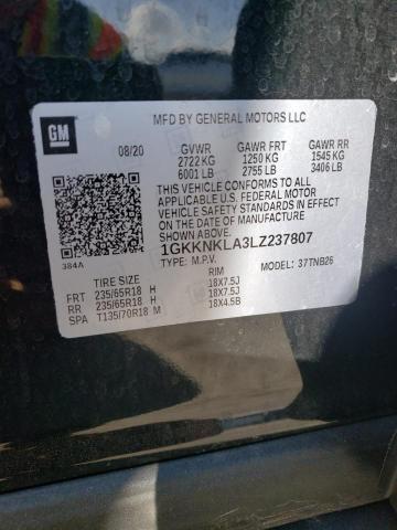 1GKKNKLA3LZ237807 GMC ACADIA SLE