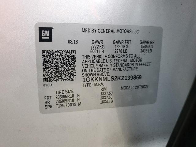 1GKKNMLS2KZ139869 GMC Acadia Slt-1