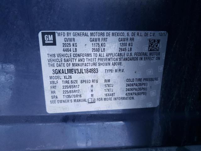 3GKALMEV3JL184883 GMC Terrain Sle