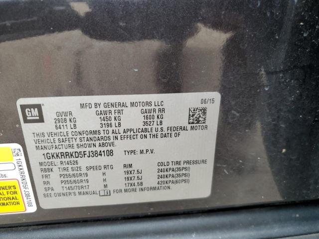 1GKKRRKD5FJ384108 GMC Acadia Slt-1