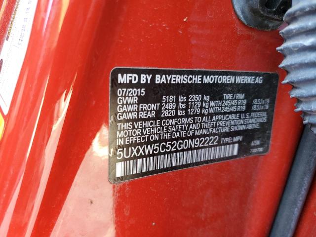 5UXXW5C52G0N92222 BMW X4 Xdrive35i