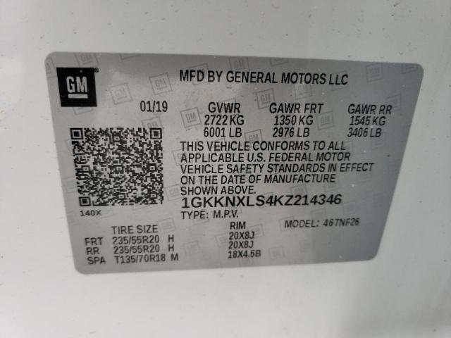 1GKKNXLS4KZ214346 GMC Acadia Denali
