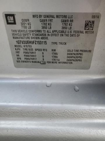 1GTV2UEH9FZ153115 GMC Sierra K1500 Sle